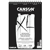 Canson XL Dessin Noir Skizzenblock, leicht gekörnt 150 g/qm, schwarz