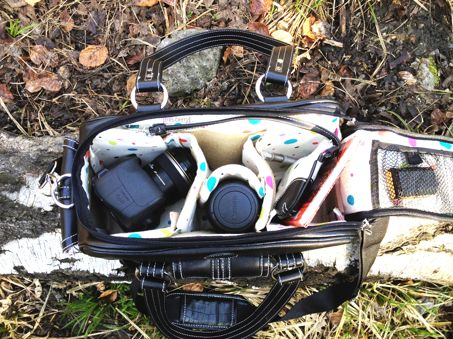Jill-e Designs Kamera-Handtasche: Small Black Leather Camera/Carry-All Bag