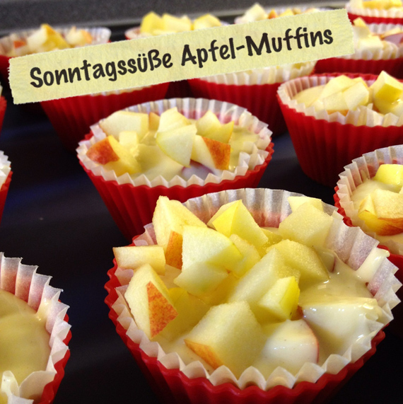 Apfel-Muffins: und ab geht's in den Ofen