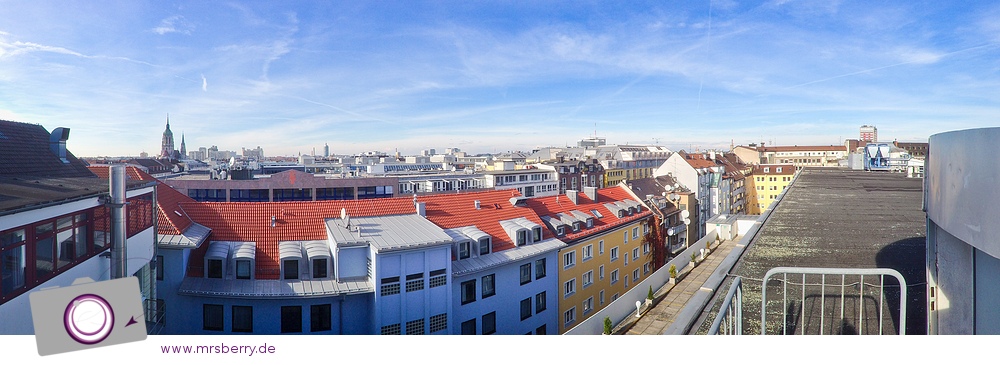 iPhone Panorama: Aussicht vom Dach des Hotal Cristal in München