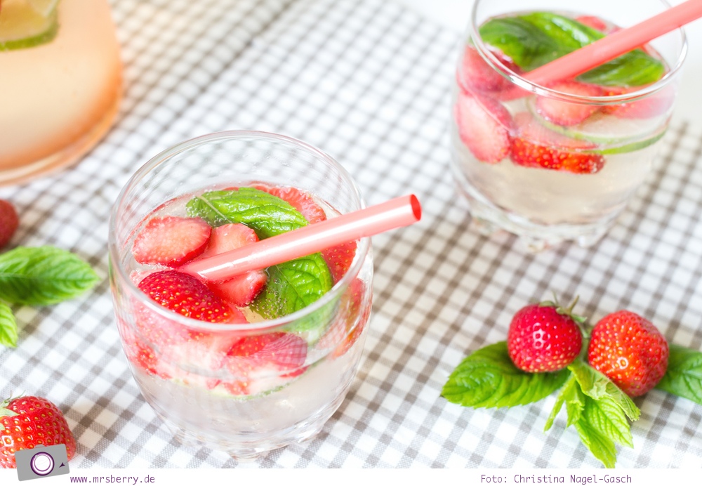 Sommer Bowle: Erdbeer Hugo - mit oder ohne Alkohol