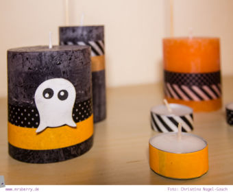 DIY Halloween Dekoration basteln: mit Kerzen und Masking Tape