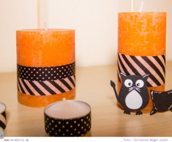 DIY Halloween Dekoration basteln: mit Kerzen und Masking Tape