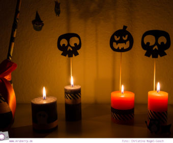 DIY Halloween Dekoration basteln: gruselige Stimmung mit Kerzen und Masking Tape