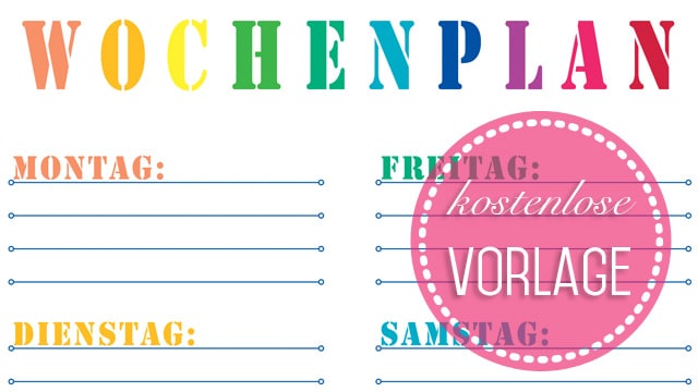 Printable: Wochenplan zum kostenlosen Download