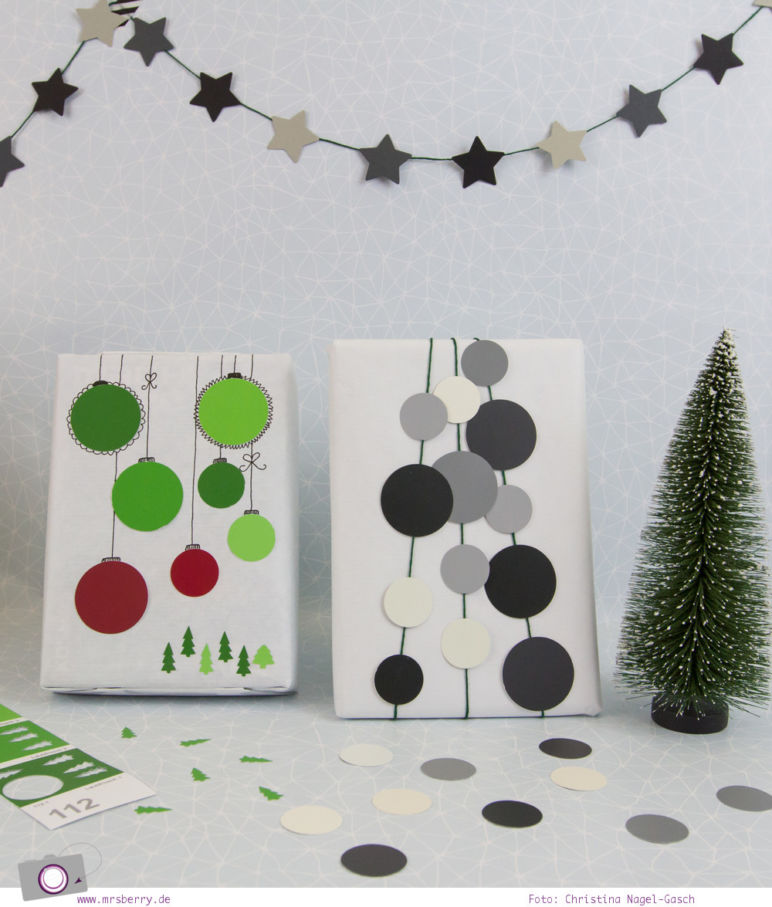 Geschenke schön verpacken - Weihnachtsgeschenke in Weiß, Schwarz, Grau und Grün