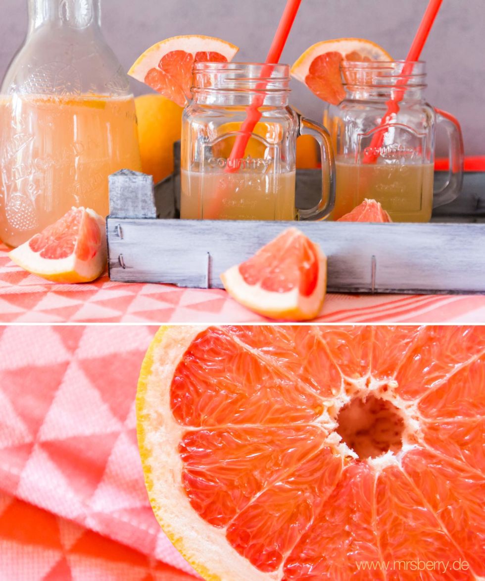 Limonade selber machen: fruchtige Grapefruit Lemonade