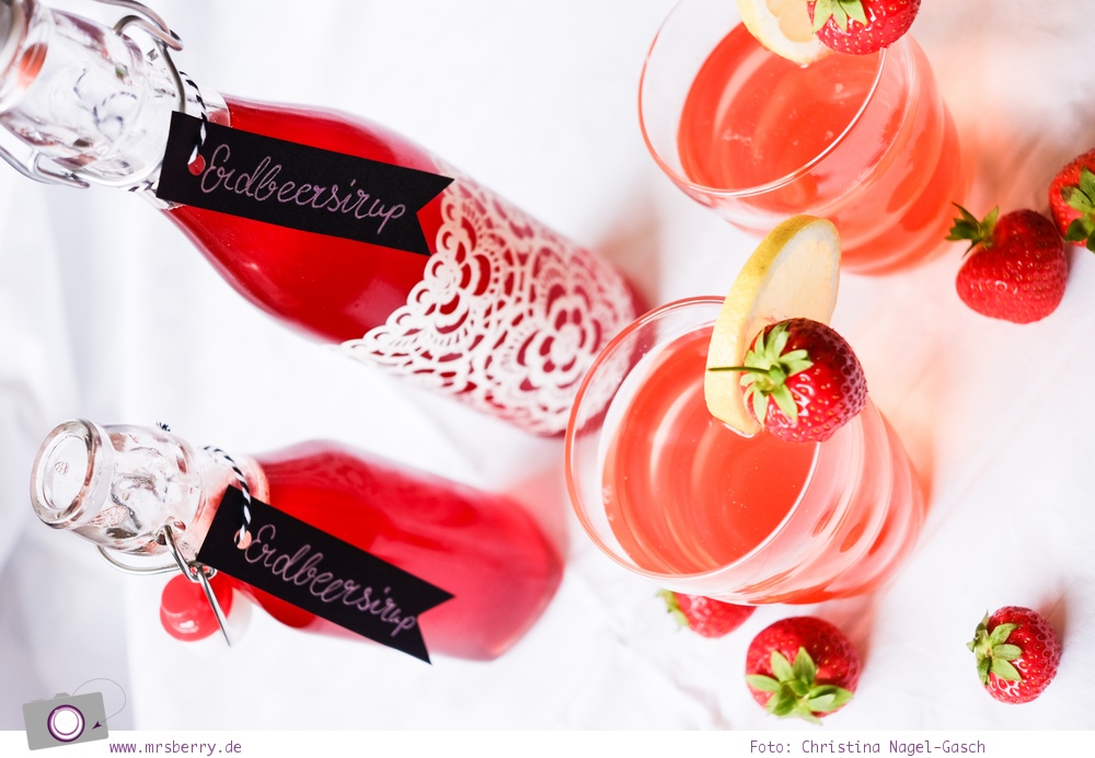 Erdbeersirup selber machen - Rezept für fruchtige Erdbeerlimonade und als Topping für süße Desserts