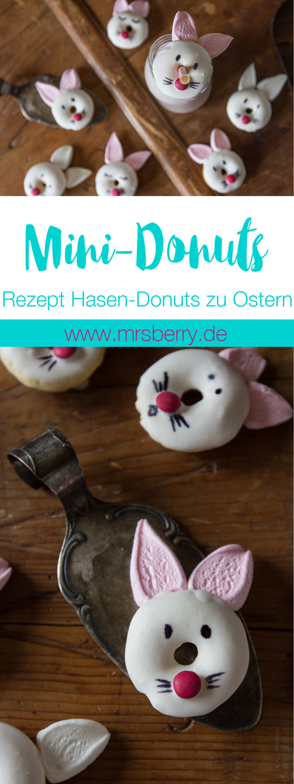 Leckeres DIY zu Ostern | Mini Donuts backen: Rezept für zuckersüße Hasen-Donuts zum Osterbrunch selber machen | MrsBerry Familien-Reiseblog