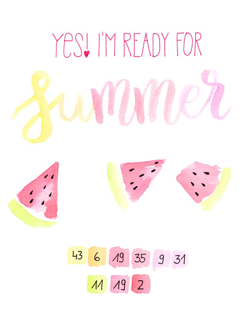 Lettering Basic Guide mit Tipps & Tricks für Anfänger und Fortgeschrittene | Beispiel Watercolor Summer Lettering mit edding Color Happy Box