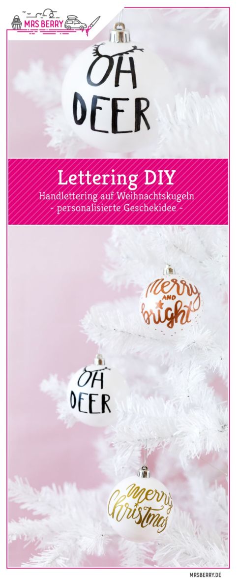 Lettering auf Weihnachtskugeln | Personalisierte Christbaumkugeln sind eine kreative Geschenkidee zu Weihnachten und verschönern jeden Weihnachtsbaum.