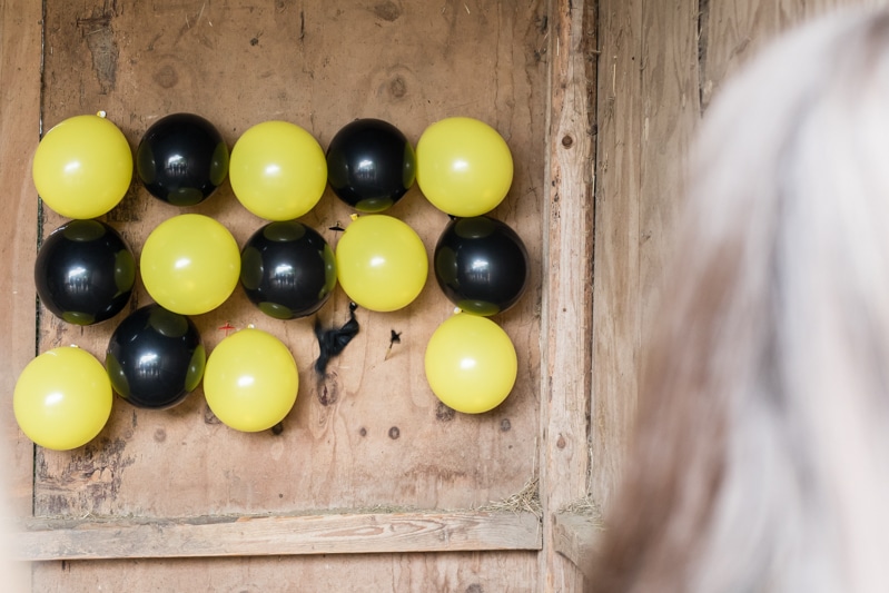 Emoji DIY Geburtstagsparty Ideen für Outdoor Spiele zum selber machen - Emoji Luftballon Dart zielschießen für Kindergeburtstag