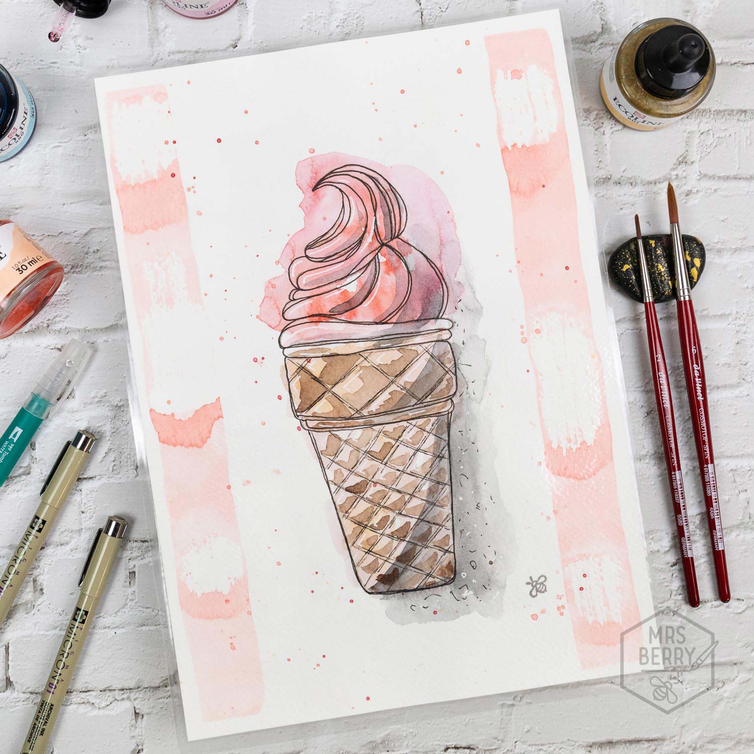 Kindergeburtstag-in-Koeln-Geburtstagsfeier-fuer-Kinder-Jugendliche-mit-kreativen-Workshops-MrsBerry-Studio_Motiv_Eiswaffel